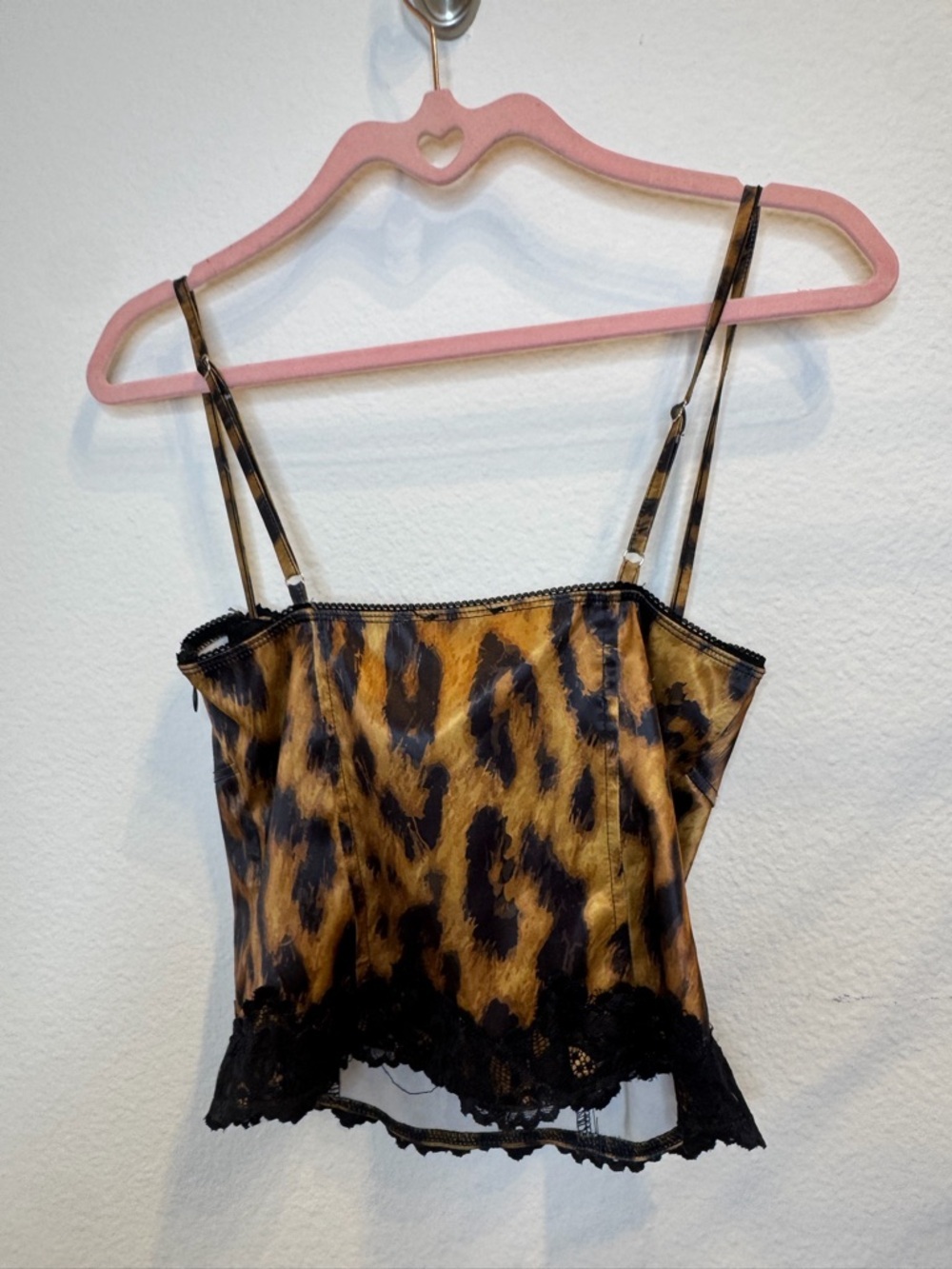Edikted Leopard Satin Lace Bustier - Black & Gold - Picture 11 of 16